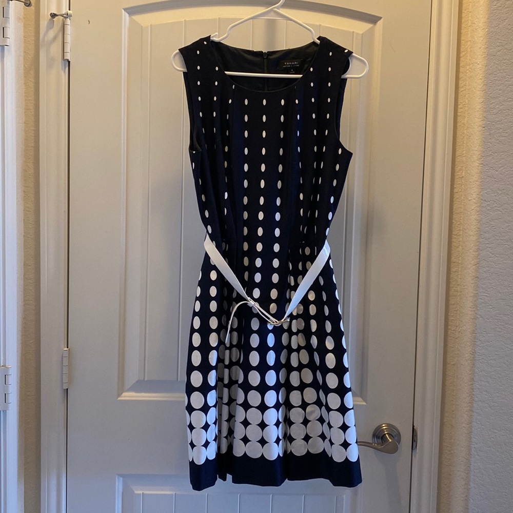 Beautiful navy and white polka dot dress